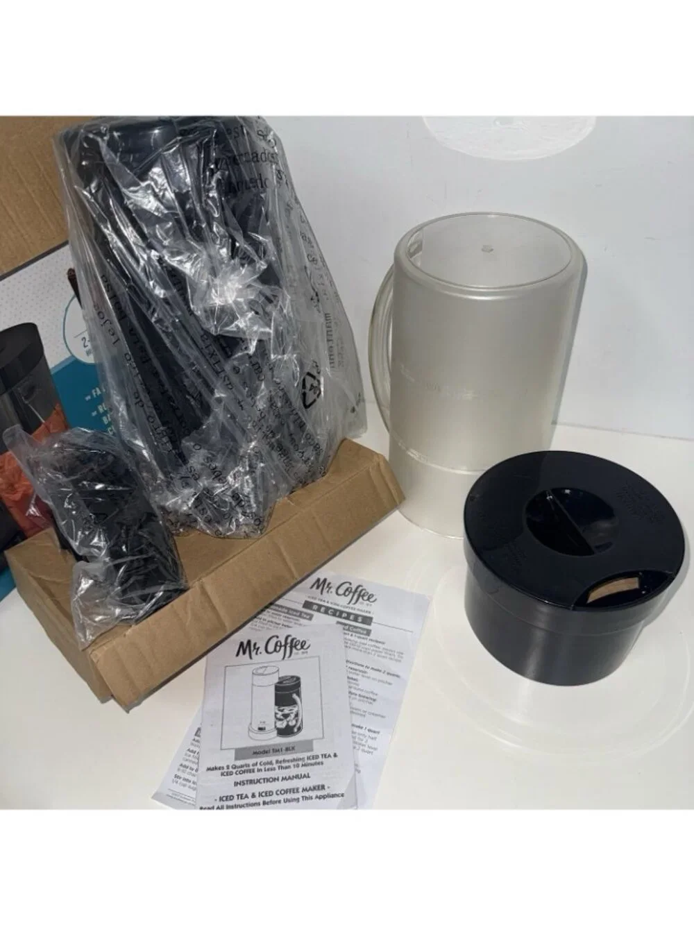 Mr. Coffee TM1-BLK 2Qt Iced Tea & Iced Coffee Maker 2-in-1 Brew Black OPEN BOX